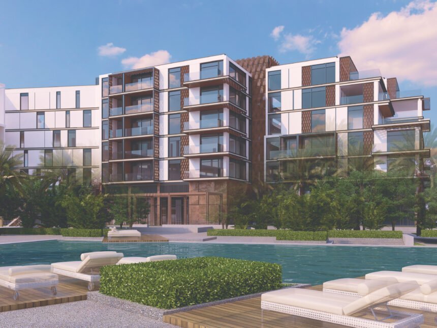 Multiple swimming pools with sun loungers